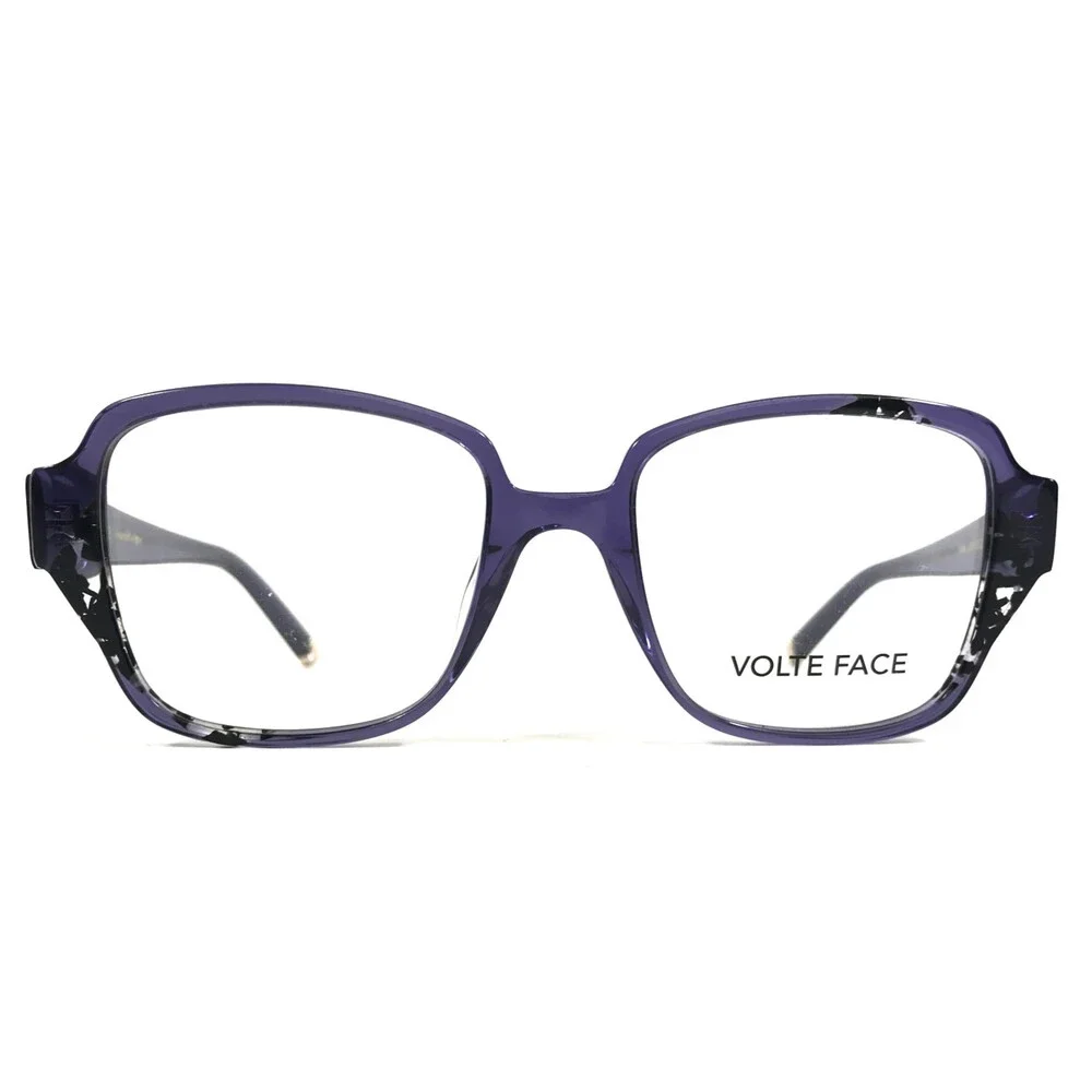 Volte Face Eyeglasses Frames TARA 2001 BI Purple Black Square Full Rim 52-19-140
